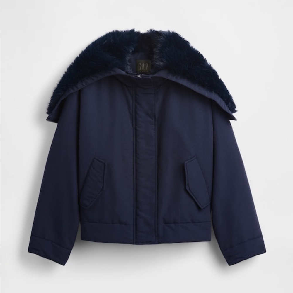 Gap Studio Faux fur lined crop bomber jacket - Picture 6 of 10